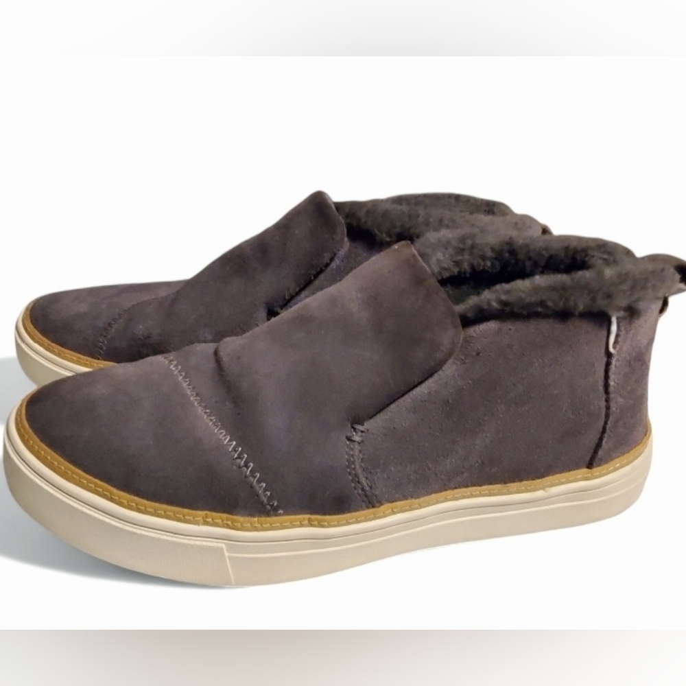 Toms Paxton Suade Gray Water Resistant Slip-On Women's Booties Size 10
